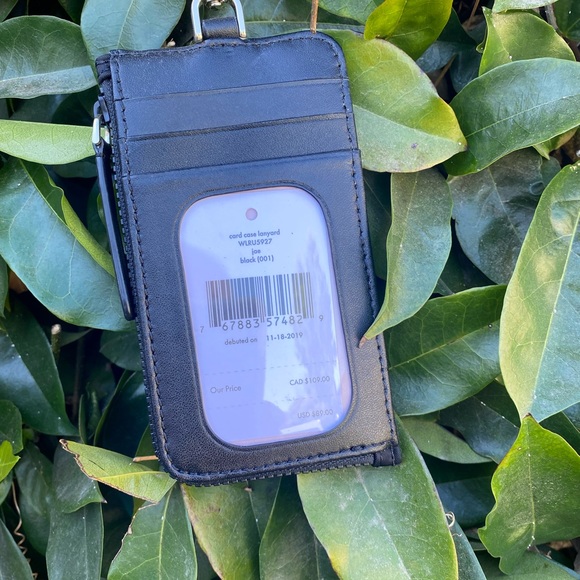 KATE SPADE ♠️ Card case lanyard in black ♠️ - Picture 2 of 7